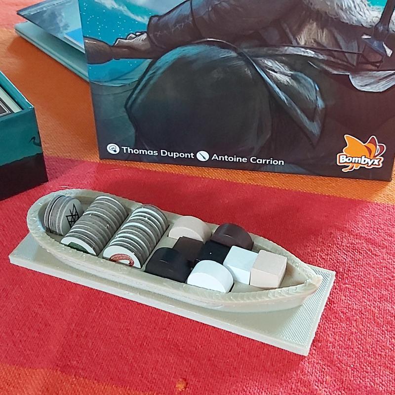 Viking Longship-Shaped Storage Tray for the "Knarr" Game