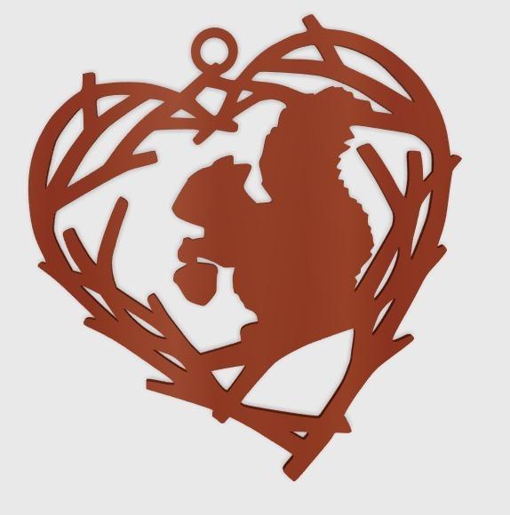 Heart Squirrel Pendant