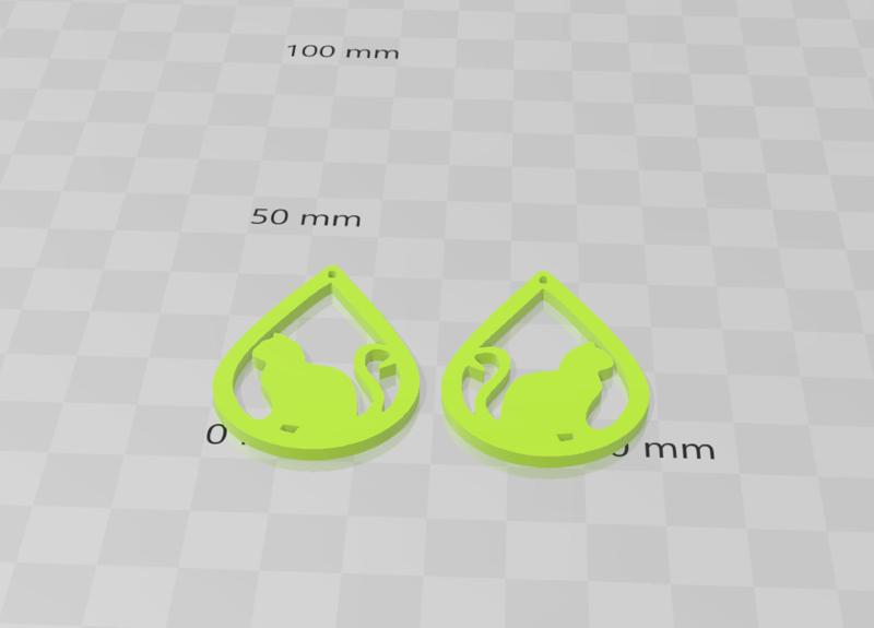 Little cute cat or kitten earrings