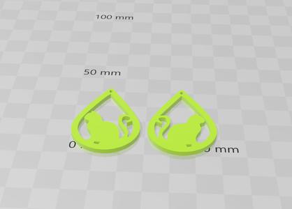 Little cute cat or kitten earrings