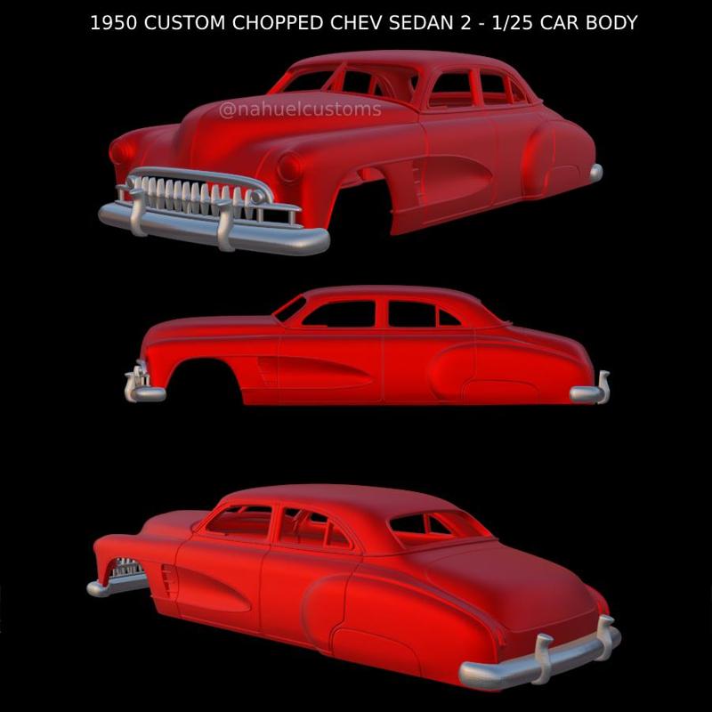 1950 CUSTOM CHOPPED CHEV SEDAN 2 - 1/25 CAR BODY