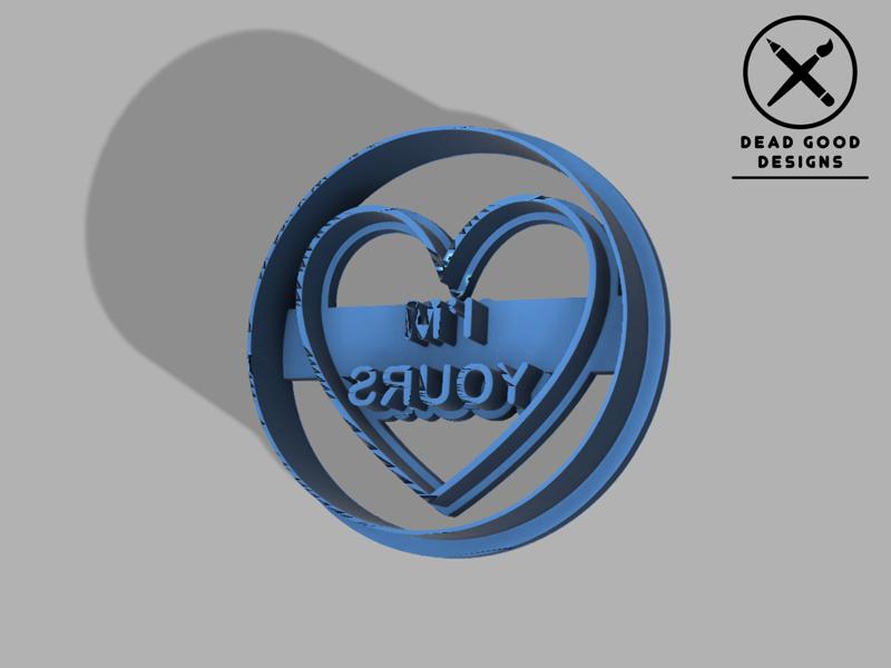 I'm Yours Valentines Day Love Hearts (Candy/Sweets) Cookie Imprint Cutter for Baking