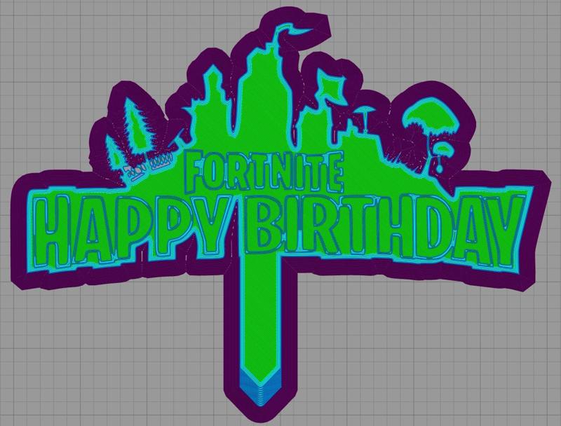 Fortnite Happy Birthday Cake Topper
