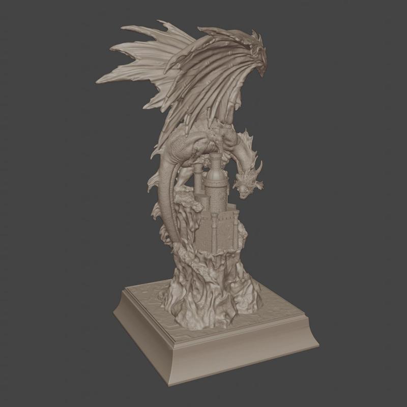 Epic Dragon Guardian Statue – Ultra Detailed 3D Print Model