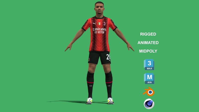 3D Rigged Malick Thiaw AC Milan 2024