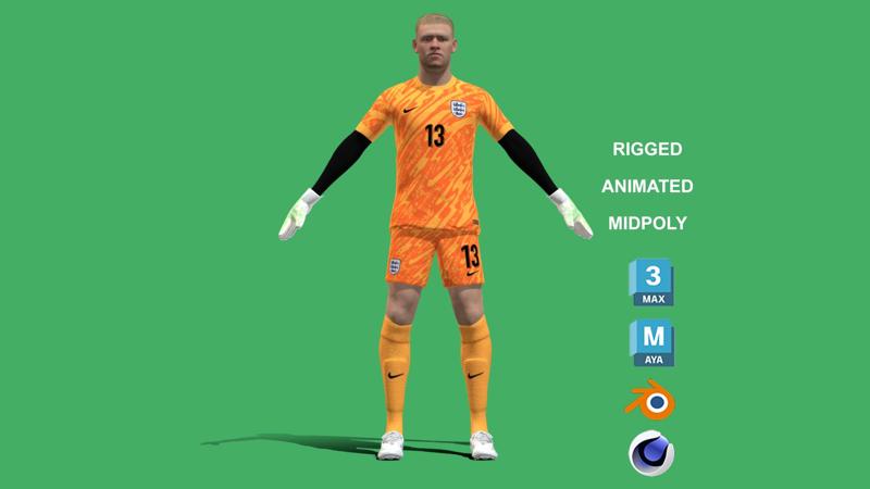 3D Rigged Aaron Ramsdale England Euro 2024