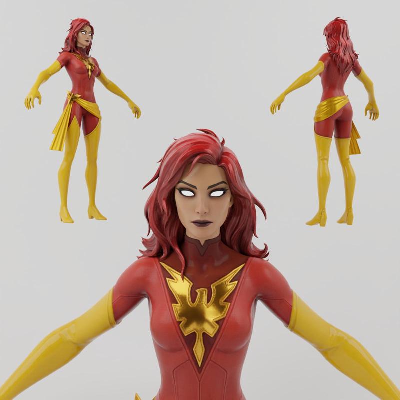 Dark Fenix X-Men Lowpoly Rigged