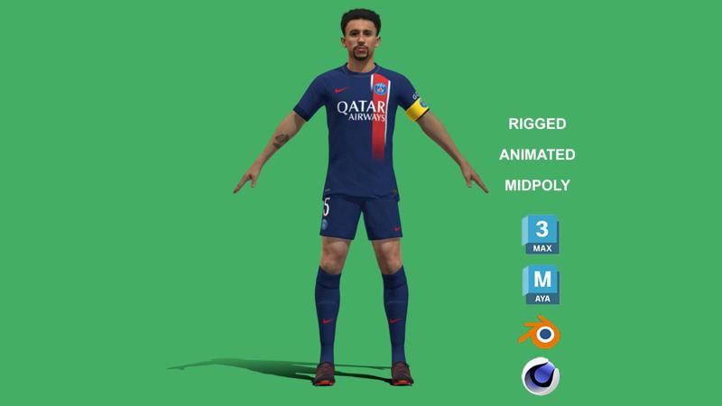 3D Rigged Marquinhos PSG 2024