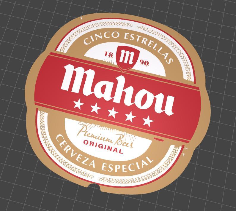 Mahou Label for Keyrings or Plates
