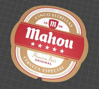 Mahou Label for Keyrings or Plates