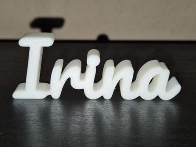 Irina Name Sign Display Decor