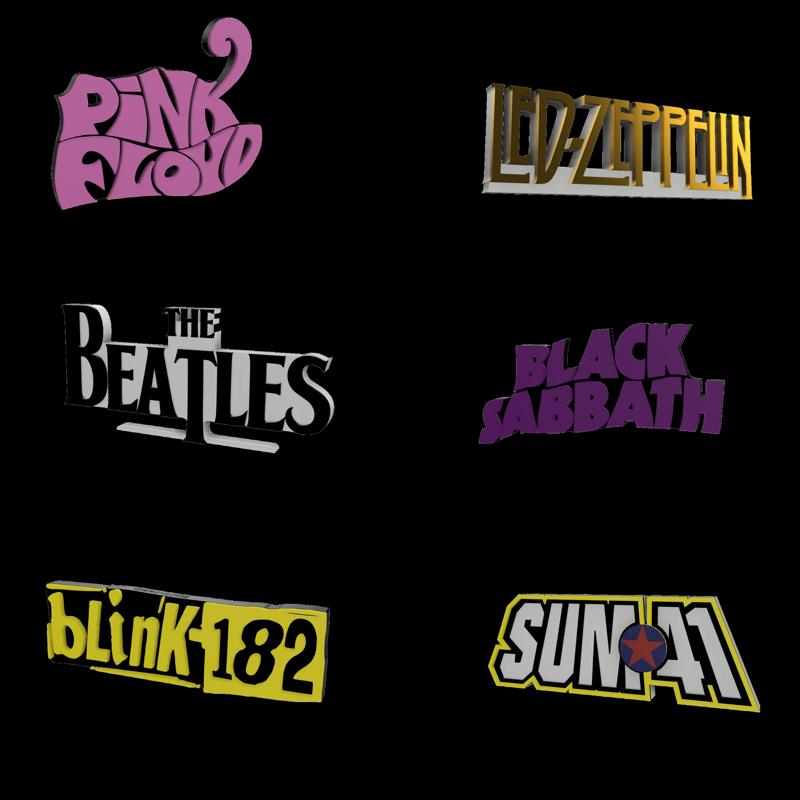 3D MULTICOLOR LOGO/SIGN - Rock Bands Pack