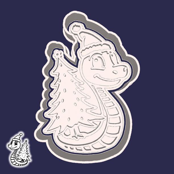 Christmas | New Year cookie cutters - snake: symbol of 2025 year (style 4)