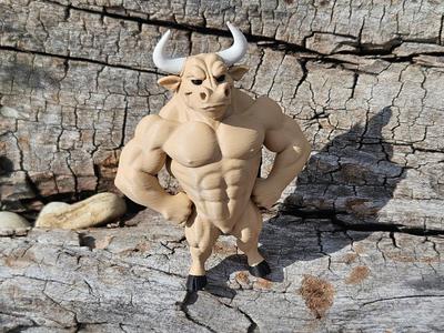 Muscle Buff Bull figure funny art
