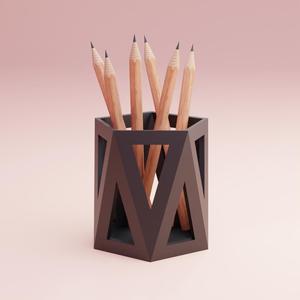 cool pencil holder desk organizer icosahedron