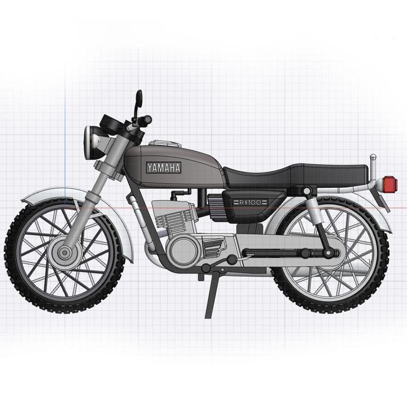 Yamaha Rx 100 Indian bike 3d printable design.