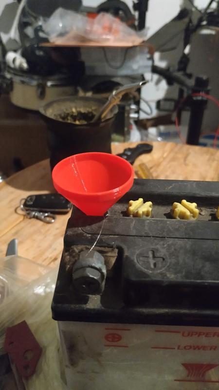 Small funnel for motorcycle battery acid