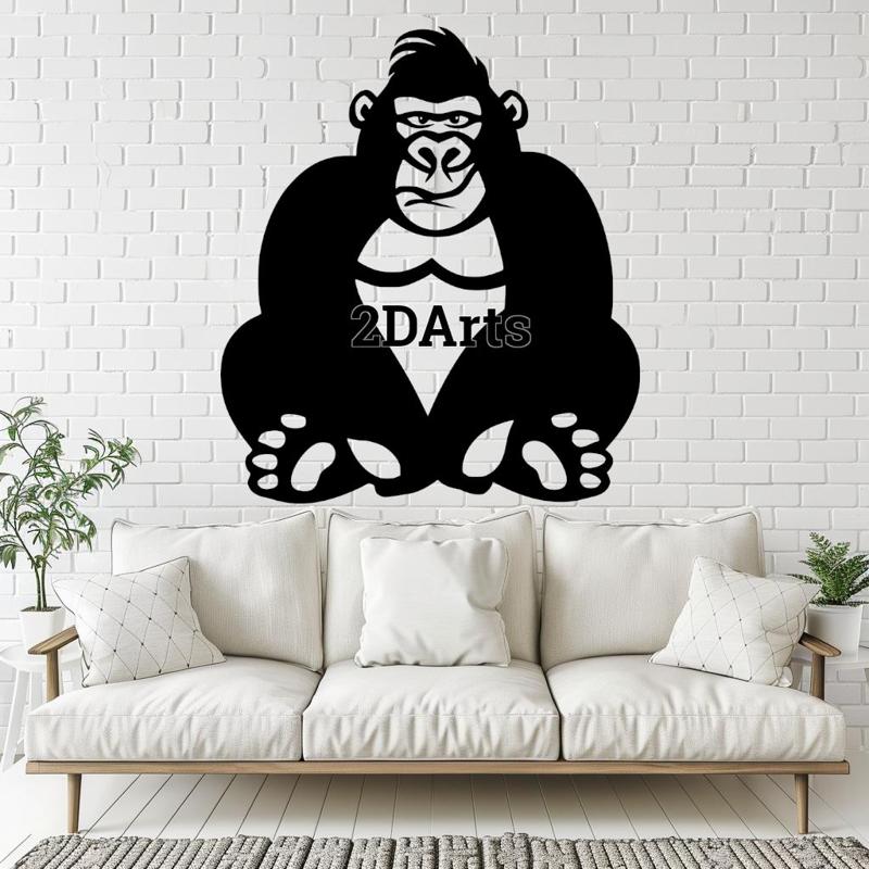 Cartoon Gorilla 2D Wall Art/Window Art - Digital STL & SVG File