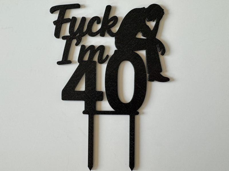 Funny Birthday Cake Topper 40 years Male