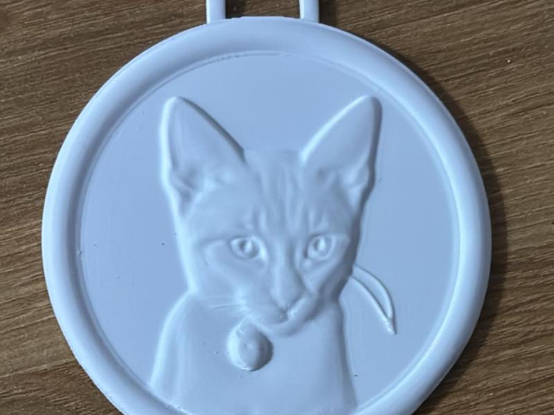 CAT MEDAL KEYCHAIN 