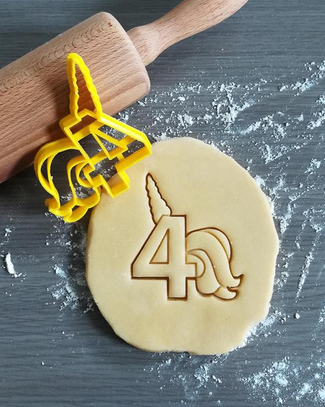 Unicorn Birthday Number 4 Cookie Cutter