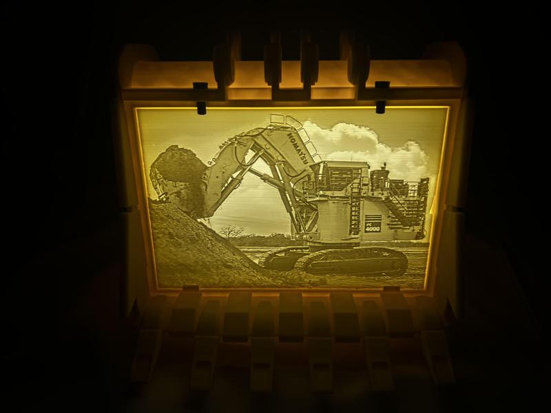 lithophane of a Komatsu PC 4000