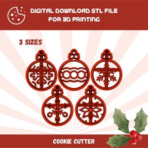 CUTTY clay stl 5 styles 3 sizes Christmas tree ornaments cookie cutters, stl file to download for 3d printing