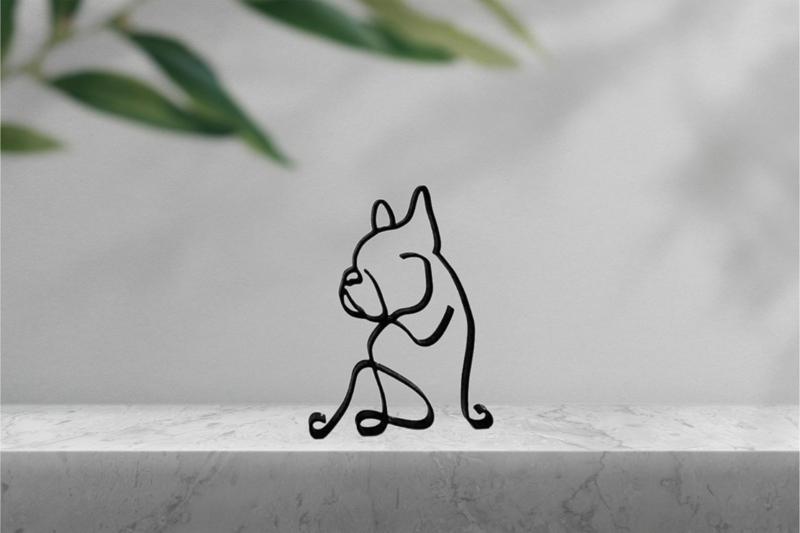 Minimalist French Bulldog Line Art