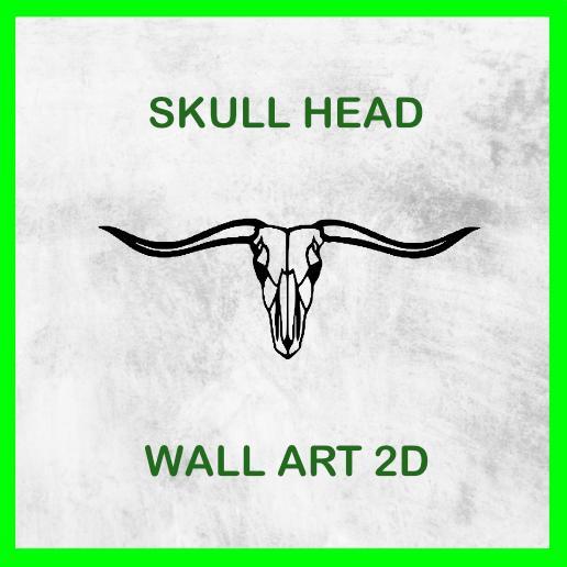 SKULL HEAD WALL ART 2D