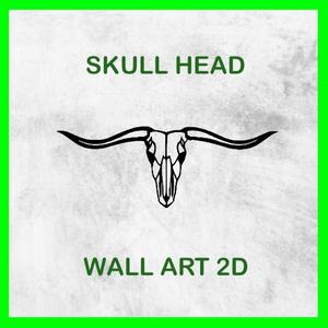 SKULL HEAD WALL ART 2D