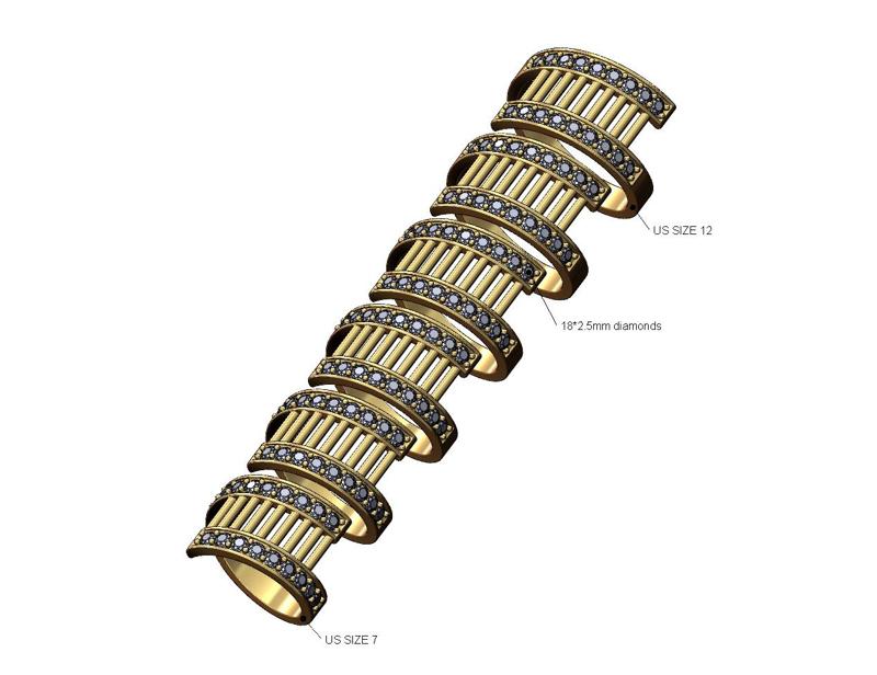 Pin wire mesh flat wire diamond bypass ring US sizes 7to12 3D print model
