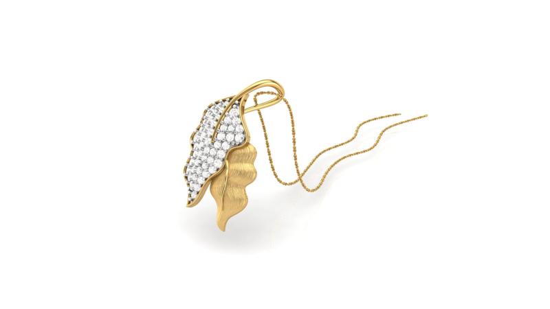 The Leafy Shape Diamond Stud Pendant (27)