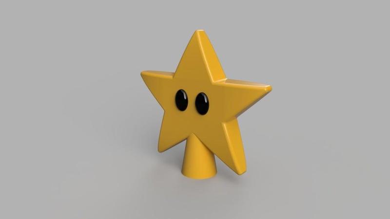 Mario Power Star Christmas Tree Topper