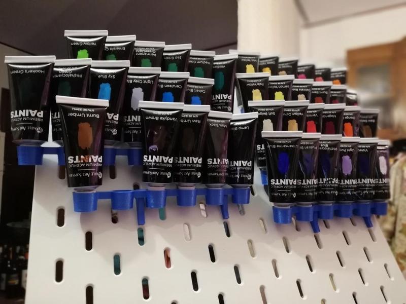 TubeHolder for Ikea Skadis - Color Holder for Large 22ML Tubes V2