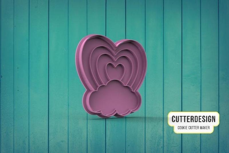 Rainbow Heart Cookie Cutter M2
