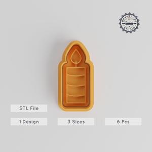 Candle Shape Cutter & Stamp, 6-Piece Set, Perfect for Cookies & Fondant, S/M/L Sizes PRODUCT_4821