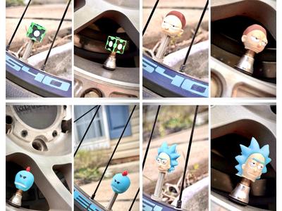Rick And Morty Valve Caps Set-Multiple Characters!