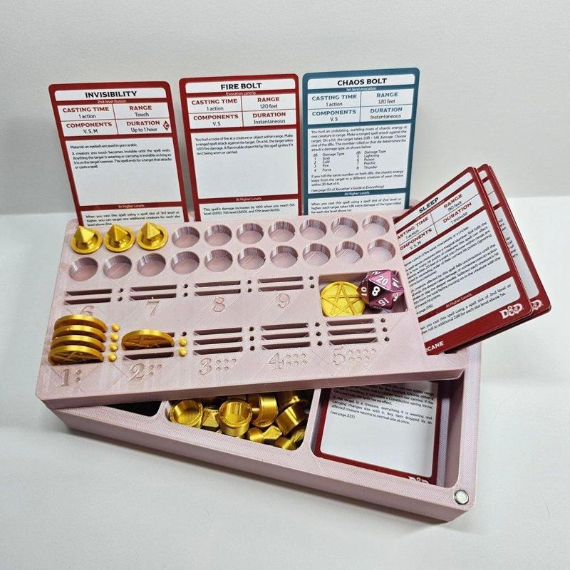 Sorcerer's Spell Tracker with Storage Box