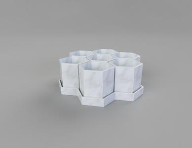 Hexagon pot vase