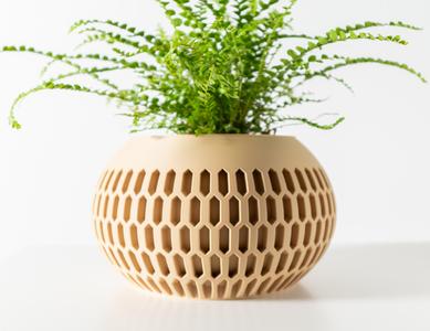 The Mervis Planter Pot with Drainage Tray & Stand Included: Modern and Unique Home Decor for Plants and Succulents