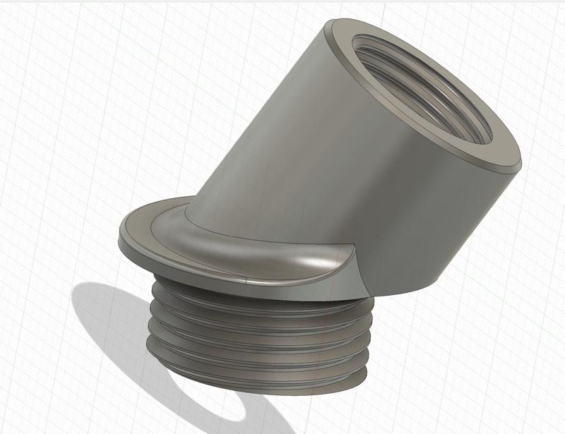 Filament guide Adapter for 30° angle for dry boxes suitable for pneumatic quick adapter 4mm M10x1 & 1/8-28