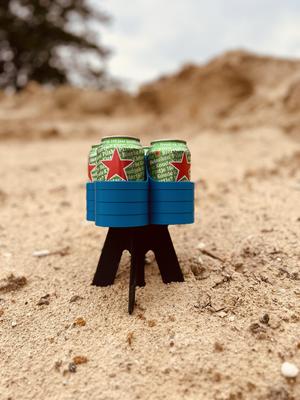 Sandy beach drink can holder.