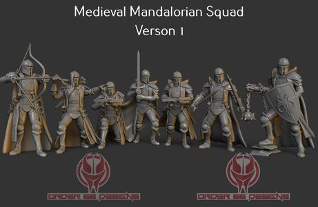 Medieval Mandalorian Squad Version 1 - Legion Scale