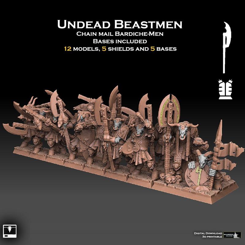 Undead Beastmen Chain Mail Bardiche Men