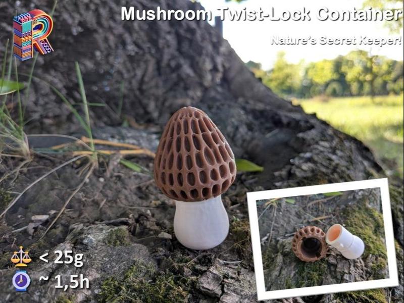Morel Mushroom Twist-Lock Container