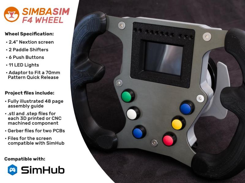 Formula 4 Steering Wheel for SimHub