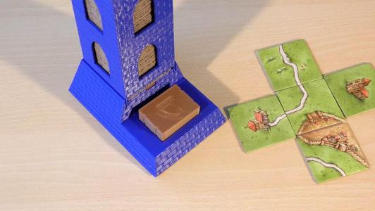 Carcassonne Tile Dispenser SPLIT Tower (Remix)
