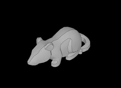 Lego Compatible (36756.dat) Animal Rat with Bent Tail