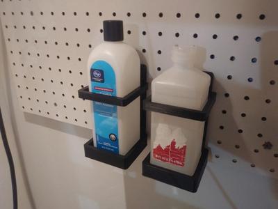 Isopropyl alcohol rubbing alcohol or acetone bottle holder peg board
