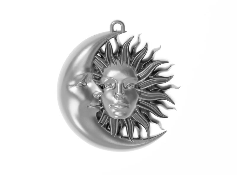 Moon And Sun Jewelry Pendant Necklace